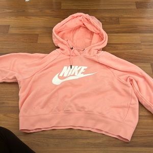 Nike pink cropped hoodie